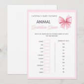 Pink Bow Coquette Baby shower - Bewerkbare naam, 5 Kaart (Voorkant / Achterkant)