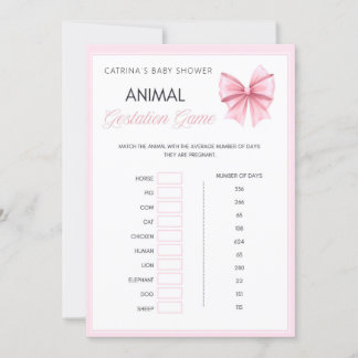 Pink Bow Coquette Baby shower - Bewerkbare naam, 5 Kaart