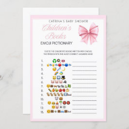 Pink Bow Coquette Baby shower - Bewerkbare naam, 5 Kaart