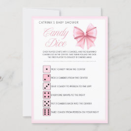 Pink Bow Coquette Baby shower - Bewerkbare naam, 5 Kaart