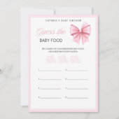 Pink Bow Coquette Baby shower - Bewerkbare naam, 5 Kaart (Voorkant)