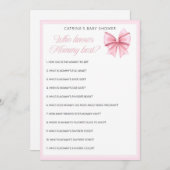 Pink Bow Coquette Baby shower - Bewerkbare naam, 5 Kaart (Voorkant / Achterkant)