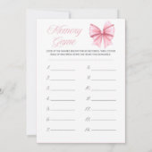 Pink Bow Coquette Baby shower - Bewerkbare naam, 5 Kaart (Achterkant)
