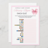 Pink Bow Coquette Baby shower - Bewerkbare naam, 5 Kaart (Voorkant / Achterkant)