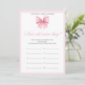 Pink Bow Coquette Baby shower - Bewerkbare naam, 5 Kaart