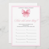 Pink Bow Coquette Baby shower - Bewerkbare naam, 5 Kaart