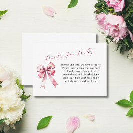 Pink Bow Coquette Baby shower Boeken voor Baby Kaa Notitiekaartje