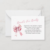 Pink Bow Coquette Baby shower Boeken voor Baby Kaa Notitiekaartje (Voorkant)