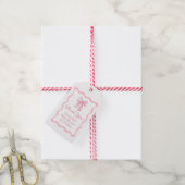 Pink Bow Coquette Baby shower Favoriet Cadeaulabel (Met Touw)