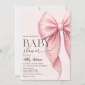 Pink Bow Coquette Baby Shower Kaart (Voorkant)