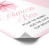 Pink Bow Coquette Baby shower Sign Poster (Hoek)