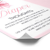 Pink Bow Coquette Baby shower Sign Poster (Hoek)