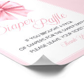 Pink Bow Coquette Baby shower Sign Poster (Hoek)