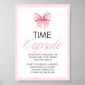 Pink Bow Coquette Baby shower Sign Poster (Voorkant)