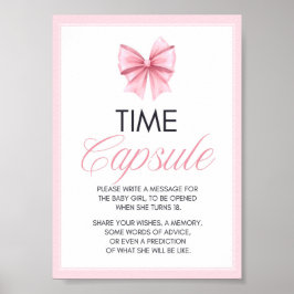Pink Bow Coquette Baby shower Sign Poster