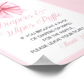 Pink Bow Coquette Baby shower Sign Poster (Hoek)