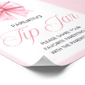 Pink Bow Coquette Baby shower Sign Poster (Hoek)