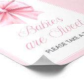 Pink Bow Coquette Baby shower Sign Poster (Hoek)