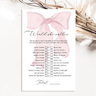 Pink Bow Coquette Baby shower zou ze liever