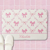 Pink Bow Coquette Bath Mat