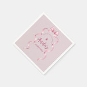 Pink Bow Coquette Birthday  Servet (Hoek)