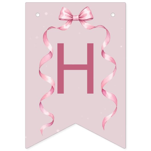 Pink Bow Coquette Birthday  Vlaggetjes (Tweede vlag)