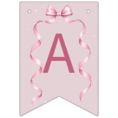 Pink Bow Coquette Birthday  Vlaggetjes (Derde vlag)