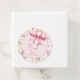 Pink Bow Coquette Dank u Bedankjes Labels