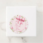 Pink Bow Coquette Dank u Bedankjes Labels (In situ)
