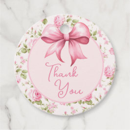 Pink Bow Coquette Dank u Bedankjes Labels