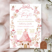 Pink Bow Coquette Fairy Baby shower Uitnodiging