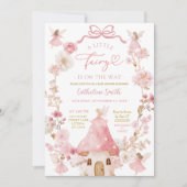Pink Bow Coquette Fairy Baby shower Uitnodiging (Voorkant)