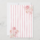 Pink Bow Coquette Girl Baptism and Birthday Floral Kaart (Achterkant)