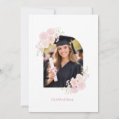 Pink Bow Coquette Girl Graduation Invitation Kaart (Achterkant)