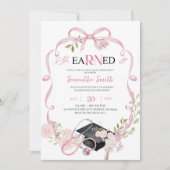 Pink Bow Coquette RN Graduation Invitation Kaart (Voorkant)