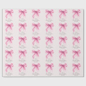 Pink Bow Coquette Script Sweet 16 Party Blush  Cadeaupapier (Vlak)