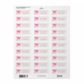 Pink Bow Coquette Script Sweet 16 Party Blush Etiket (Full Sheet)