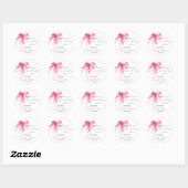 Pink Bow Coquette Script Sweet 16 Thank You Ronde Sticker (Vel)