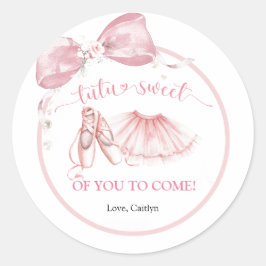 Pink Bow Coquette Tutu Sweet Thank You Ronde Sticker