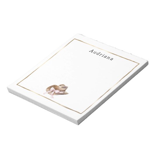 Pink Bow Cowgirl Hat Personalized  Notitieblok (Linkerzijde)