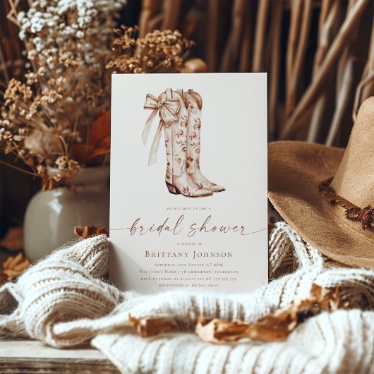 Pink Bow Cowgirl Vrijgezellenfeest Kaart