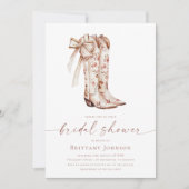 Pink Bow Cowgirl Vrijgezellenfeest Kaart (Voorkant)