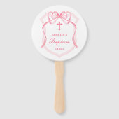 Pink Bow Crest doop Handwaaier (Achterkant)