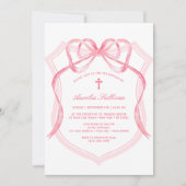 Pink Bow Crest doop Kaart (Voorkant)