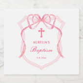 Pink Bow Crest doop Likeurfles Etiket (Enkel label)