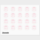 Pink Bow Crest doop Ronde Sticker (Vel)