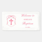 Pink Bow Crest doop Spandoek (Horizontaal)