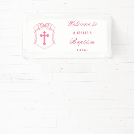 Pink Bow Crest doop Spandoek (Insitu)