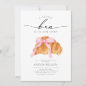 Pink Bow Croissant Baby shower Kaart (Voorkant)