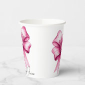 Pink Bow & Crown Baby shower Papieren Bekers (Links)